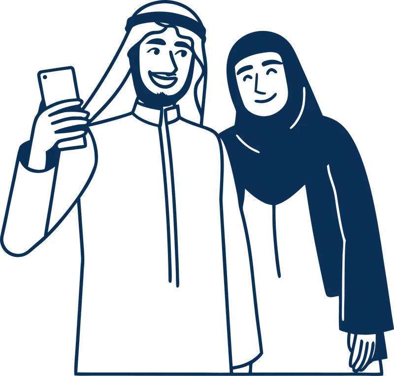 Two friends looking at a phone together